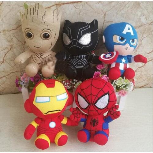 Baby Tree Man Groot Black Panther Hulk Captain American Ironman 15cm Plush Movie Toys