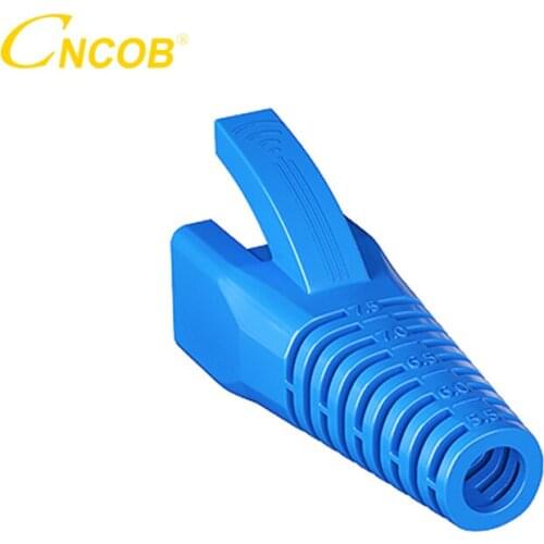 RJ45 Cover Caps Connector Cat5 Cat5e Cat6 Cat6a Cat7 Network Boots Lan Ethernet Cable RJ 45 Sheath Blue Wire Diameter 5.5-7.5mm