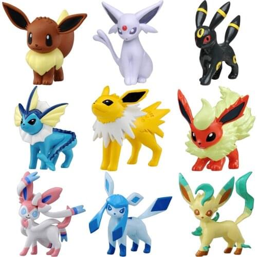 Takara Tomy Vaporeon Jolteon Flareon Espeon Umbreon Leafeon Glaceon Eeveelution Anime Pokemones Figures Dolls Toys Gifts Kids