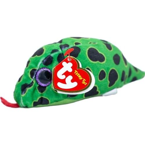 Ty Beanie Boos Big Eyes 4" 10 cm Green Snake Stackable Screen Clean Plush Peas Animal Doll Fashion Boys and Girls Birthday Gift