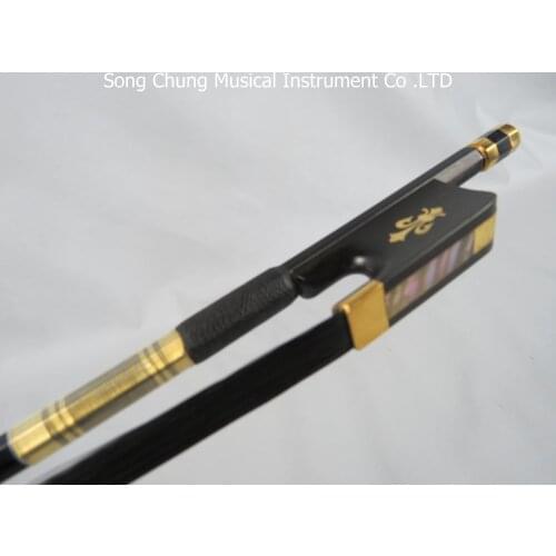 1pcs black Carbon fiber cello bow 4/4,black Horsehair #7575