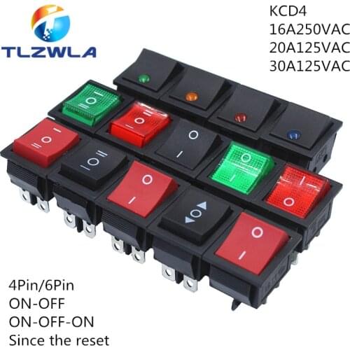 1pcs KCD4 Rocker Switch ON-OFF 2 Position 4 Pins / 6 Pins Power Switch 2 Position 16A 250VAC/ 20A 125VAC Ship type switch