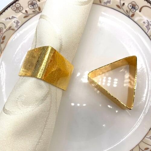 10pcs Rose gold metal triangle napkin ring metal napkin buckle cloth ring