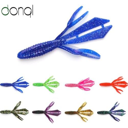 DONQL 10Pcs Jiging Silicone Fishing Lures 89mm 3.3g Worms Artificial Soft Bait Carp Fishing Wobblers Swimbait Rubber Soft Lures