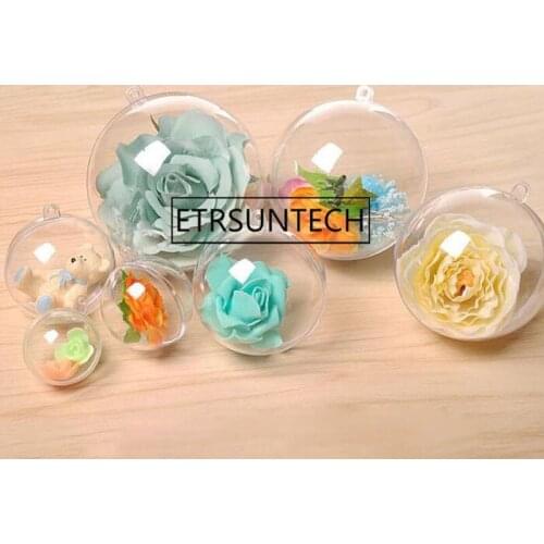 120pcs 5cm/8cm/10cm beauty transparent hanging christmas ball baubles clear plastic christmas ornaments