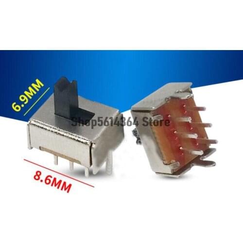 20PCS 2 Position Vertical Slide Switch 8 Pins SS-22D07VG4/G5(1P2T)