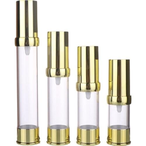 25pcs 5ML 10ML 15ML 20ML 30ML AS Vacuum Cosmetic Serum Emulsion Lotion Packaging Gold Clear Airless Spray Atomizer Pump Bottles