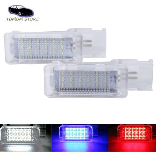 2x Car Footwell Interior LED Lighting for Skoda Rapid Superb White Blue Red Luggage Compartment Trunk Lights