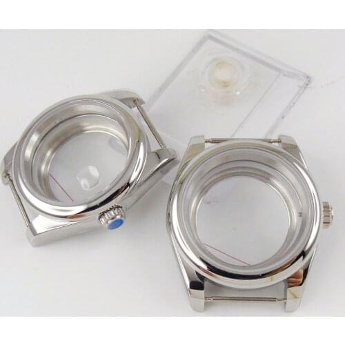 36MM Watch Parts Sapphire Glass transparent Watch Case Fit NH35 NH36 Movement