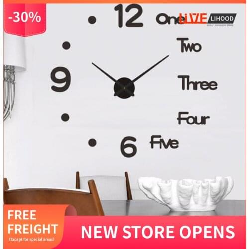 3D Wall Clock Mirror Wall Stickers Creative DIY Simple Creative Self-adhesive Design Clock Personality Home Wall Clock