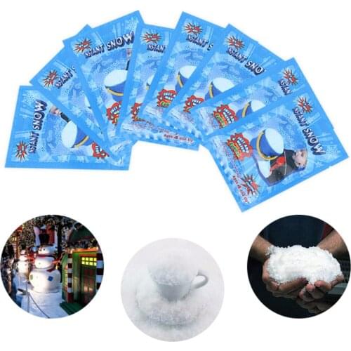 5pcs/lots Christmas Snow Fake Magic Instant Snow Fluffy Super Absorbant Decorations For Kids Funny Christmas Wedding Supplies