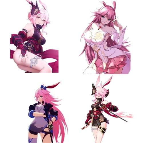 Three Ratels CA71 Honkai Impact 3rd Yae Sakura Anime Sticker For Vehicle Fuel Tank Cover Car laptop Decor Sticker Kid Toy Decal