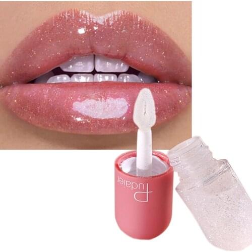 Shimmer Lipgloss Mini Capsule Tube Moisturize Clear Change Color Plumping Lip Gloss Glitter Lips Makeup Glossier Tint Cosmetic