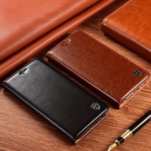 Luxury Cowhide Genuine Leather Case Cover For OPPO Realme C25S C25 C20 C20A Magnetic Wallet Flip Cover