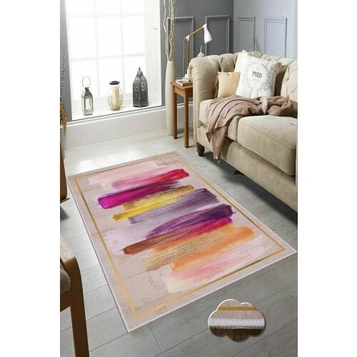 Decorative Washable Nonskid Slim Modern Slip-Resistant Outsole Symbols 3D Digital Printed Rainbow Colors Colorful Rug Runner