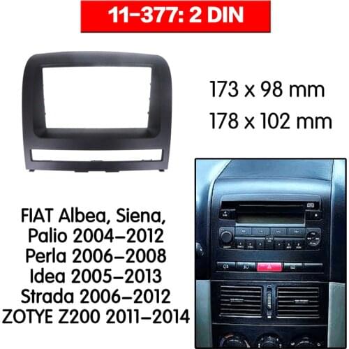 Double Din Fascia For FIAT Albea Siena Palio Perla Idea Radio DVD Stereo Panel Dash Mounting Installation Trim 2 din 11-377
