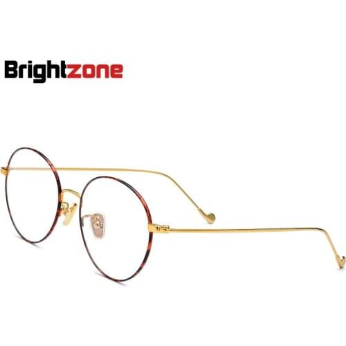 Two-tone Match Titanium Gold IP Electroplate Oval Metal Frame Sexy Prescription Glasses Frames Sight Oculos Eyeglasses Eyewear