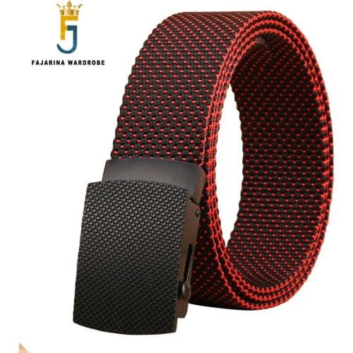 FAJARINA New Unisex Quality Canvas Automatic Styles Straped Female Patchwork Novelty Male Belts for Women 38mm Width CBFJ0035