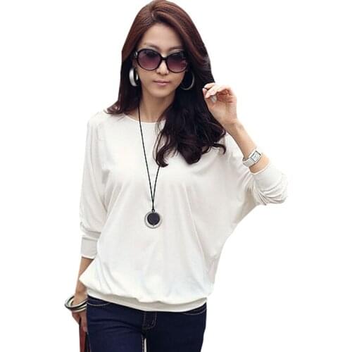 T Shirt Women Clothes 2018 Tshirt Long Batwing Sleeve Tops Womens Clothing T-Shirts Cotton Casual Tee Shirt Femme Poleras Mujer