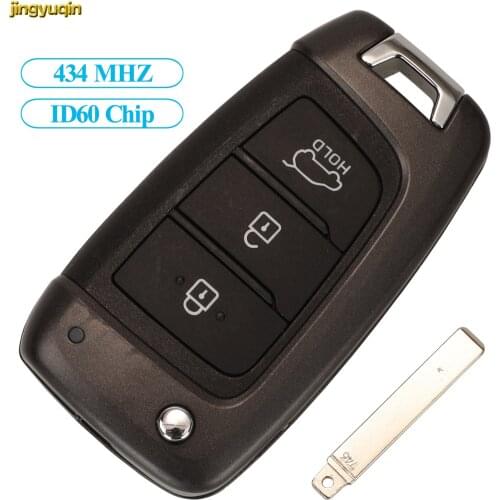 Jingyuqin Remote Car Key Fob Control 434Mhz 4D60 ID60 Chip CE0682 For Hyundai I30 3 Buttons