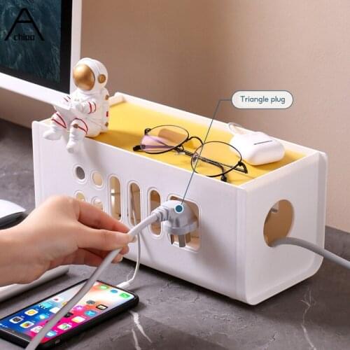 Cable Storage Box Living Room Home Power Strip Wire Case Anti Dust Charger Socket Boxes Network Line Docket Organizer