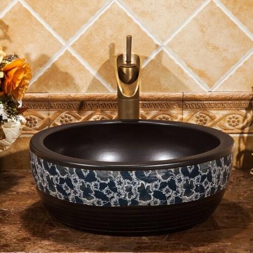 Jingdezhen Bathroom ceramic sink wash basin Porcelain Counter Top ceramic Wash Basin Bathroom Sink