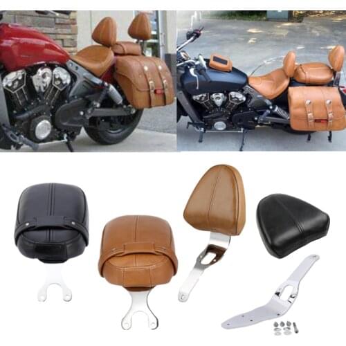 Motorcycle Rider Driver Backrest Support Leather Pad For Indian Scout 2015-2020 Sixty 2016-2020