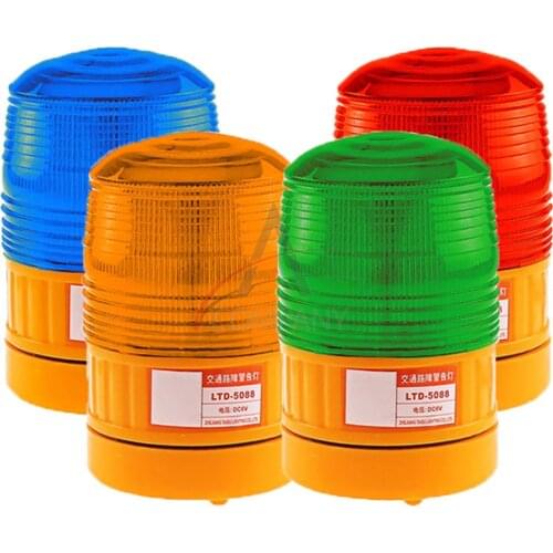 LTE-5088 Batterij Aangedreven Dc 6V Led Screen Flash Led Strobe Alarm Rood Geel Waarschuwingslampje Geen Geluid
