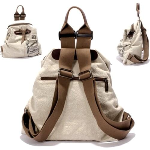 2020 New Literary Small Fresh Shoulder Bag Simple Cotton Lineai Backpack Student Travel Bag Small Backpack