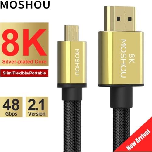 Micro HDMI to HDMI Cable 2.1 3D 8k 1080P High Speed HDMI Cable Adapter 1m 2m 3m 5m for HD TV Tablet Camera Micro HDMI Cable