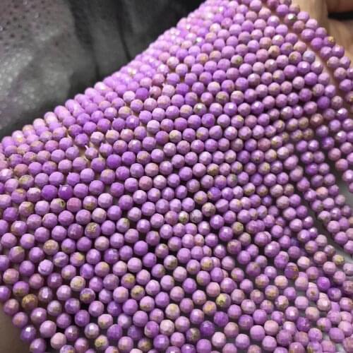 Natural stone Ziyun faceted loose beads 2-4.5mm semi-finished mica small code beads Jewelry making necklace DIY bracelet 39cm