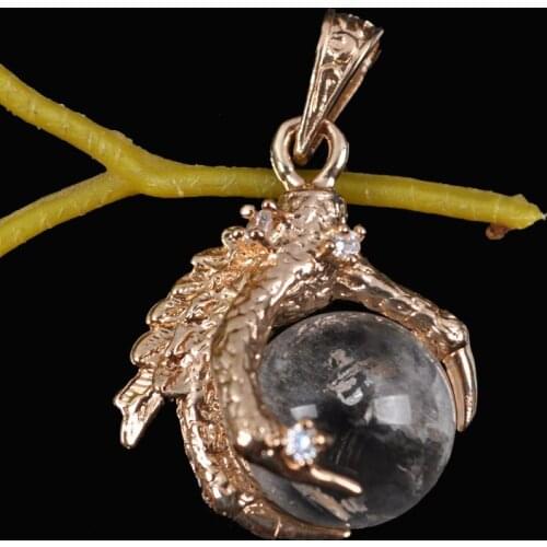 Natural Clear Quartz Bead Dragons Talons GEM Pendant Jewelry For Gift S920