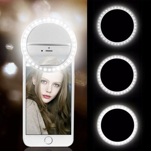 2021 New Universal Mobile Phone Accessories LED Three Gear Ring Fill Light Selfie Live USB Rechargeable