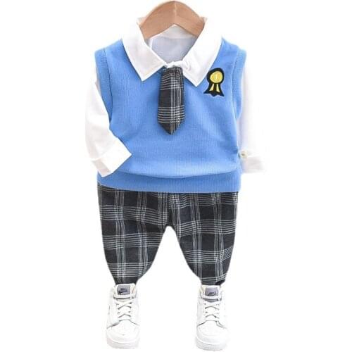 New Spring Autumn Baby Boys Clothes Children Fashion Jacket T-Shirt Pants 3Pcs/Sets Toddler Casual Costume Kids Sports Clothing