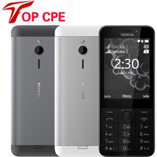 Original Nokia 230 (90% New) Unlocked GSM 2.8" Dual SIM 2MP 360P Single Core Cheap used Cell Mobile Phone Free Shipping