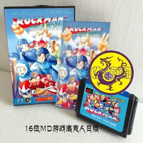Rockman Mega World 16 bit SEGA MD Game Card Boxed With Manual For Sega Mega Drive For Genesis