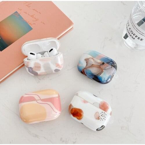 Luxury Marble Texture Stone Earphone Case Airpods Pro Case Soft Silicone Protective Cover For Airpods 3/Pro Charging Box Fundas