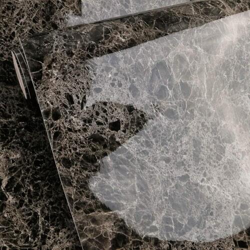 GLOW4U Self Adhesive Glossy Marble Grantie Wallpaper Contact Paper for Kitchen Countertop Table Furniture Walls Removable