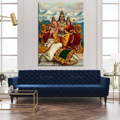 Shiva, meditation art, yoga prints, yoga, meditation, tantra, ganesha decoration, Indian retro Hinduism, canvas painting religio