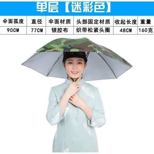 Umbrella hat wearing umbrella fishing umbrella hat double head-mounted sunshade umbrella outdoor fishing sunscreen overhead