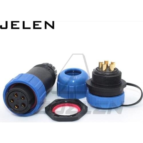 SP21 Robot cable connector, power cable wire connector 5 pin plug socket , Industrial Equipment Power Waterproof Connector
