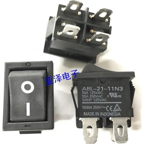 Japan OMRON A8L-21-11N3 rocker switch rocker 4 pin power switch 10A250V