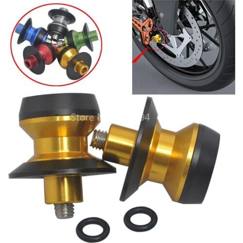 Golden Swingarm Pivot Stand Spools Sliders Auxiliary Lifting Screws Kit Universal Fit 10MM Thread Bolt Motorcycles