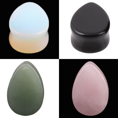 1 Pair Nature Stone Ear Plugs and Tunnels Piercing Ear Gauges Stretcher Ear Expander Earring Body Jewelry Piercing Flesh Plug