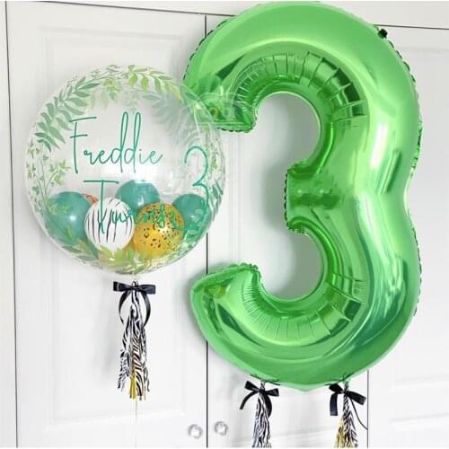 1pc 32inch Green Foil Number Balloons New Helium Globo Baby Shower/Happy Birthday /Anniversary/Wedding Decoration Party Supplies