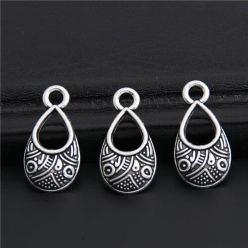 100pcs Silver Color Small Visor with hole Charms cute Pendant for diy jewelry accessories handmade making 9x17mm A2990