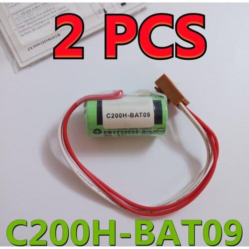 2PCS Original New Date Battery For OMRON C200H-BAT09 3V PLC Lithium Batteries With Plugs CR17335SE-R Free Shipping