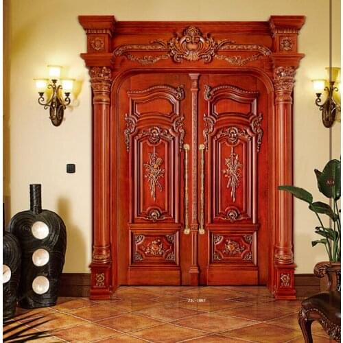 2019 new design swing doors interior solid wood doors antique wooden entry doors
