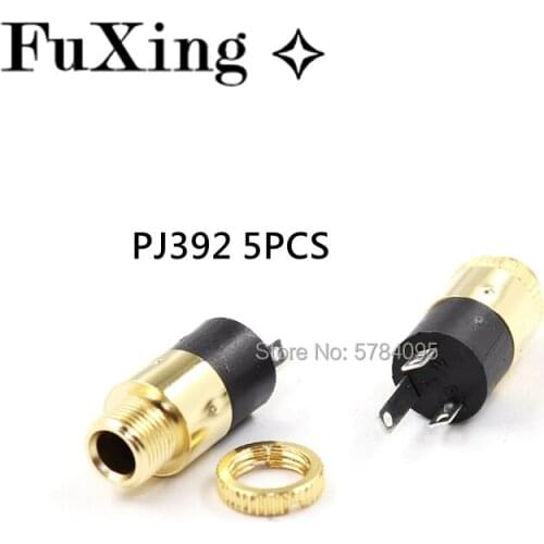 5Pcs Gold PJ392 3.5mm Stereo Female Sockect Jack 3.5 Audio Headphone Connector Stereo Headphone Audio Video Jack Socket Plug Hot