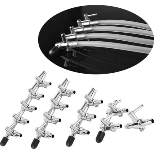 Aquarium Fish Tank Air Pump Splitter Distributor Flow Tube Pipeline Stainless Steel Control Valve Aquaria Accessories 5 Ways